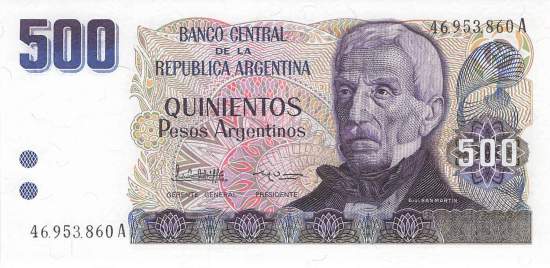 Argentinien p316 500 Pesos 1984